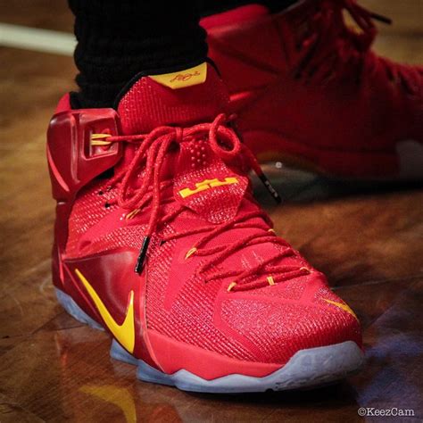 #SoleWatch: Up Close With LeBron James' Red/Yellow Nike LeBron 12 PE ...