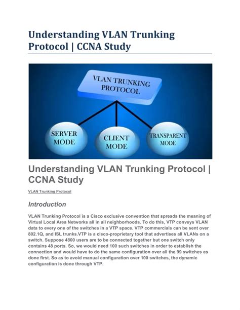 PPT - Understanding VLAN Trunking Protocol CCNA Study PowerPoint ...