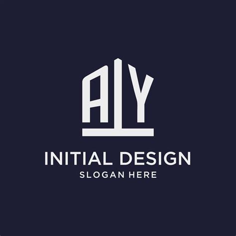 AY initial monogram logo design with pentagon shape style 12735881 ...