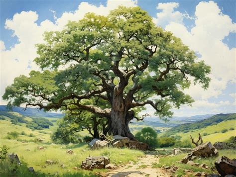 Oak Tree Art Painting Free Stock Photo - Public Domain Pictures