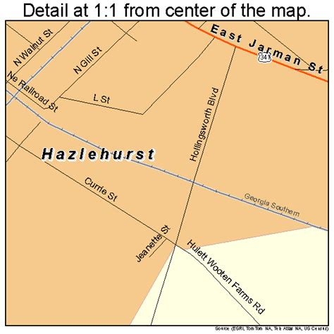 Hazlehurst Georgia Street Map 1337564