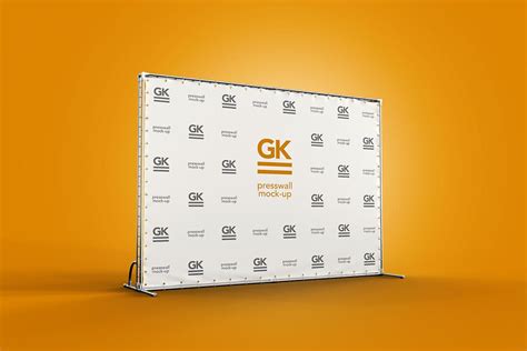 3D Press Wall / Banner Mock-Up - GK Mockups Store