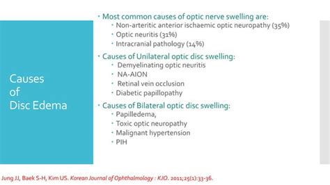 Differential Diagnosis of Disc Edema | PPT