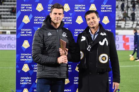 THIAGO MOTTA PREMIATO COME COACH OF THE MONTH DI GENNAIO | News