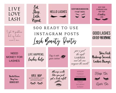 Instagram Post Template Lash Artist Pink Instagram Quotes | Etsy