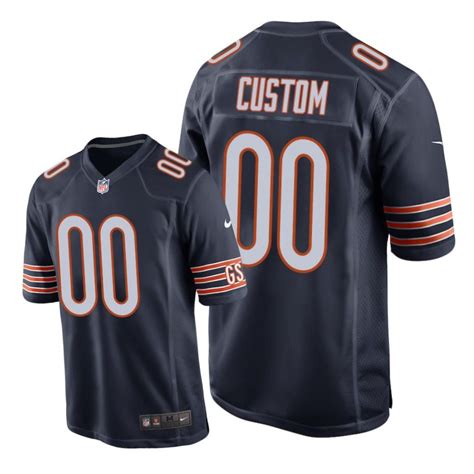 Chicago Bears #00 Navy Men Custom Game Jersey – Choose Your Style With Us