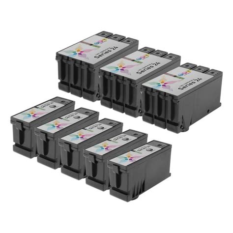 Set of 8 Compatible Replacements for Dell Series 24 High Yield Black ...