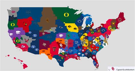 RedditCFB on Twitter: "Week 4 College Football Imperialism Map. https://t.co/7QnsH8yE9k" / Twitter