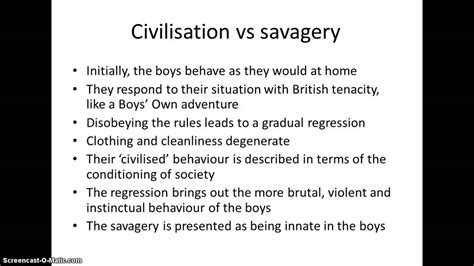 😍 Savagery in lord of the flies. Lord of the Flies: Savagery vs Civilization by Avi Avi on Prezi ...