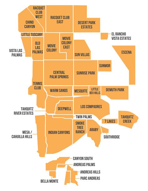 Palm Springs Neighborhood Map | Palm Springs Town & Country Realty