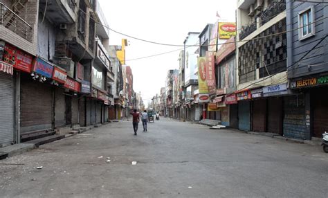 Deserted view of Laxmi Nagar market during the one week lockdown ...