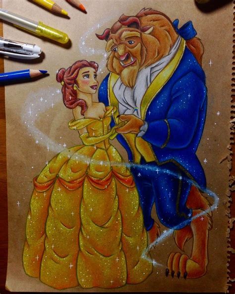 Beauty and the beast | Disney art, Drawing cartoon characters, Disney drawings