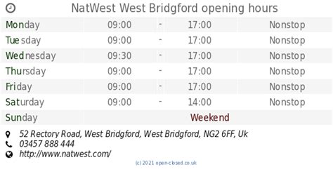 NatWest West Bridgford opening times (2019 update)