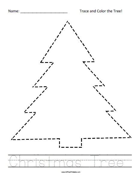 Christmas Tree Tracing Worksheet – Free Printable