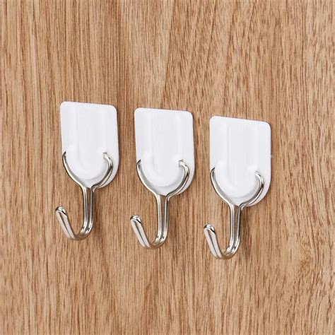 6pcs Strong Adhesive Wall Hanger Hook Plastic sticking Tile Rack Storage Towel/Keys Holder Hooks ...