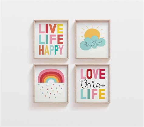 Kids Wall Art Children's Wall Art Nursery Set of 4 | Etsy