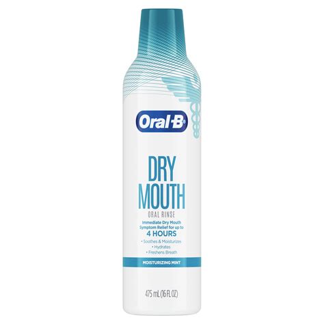 Oral-B Dry Mouth Oral Rinse Mouthwash, Moisturizing Mint, 16 fl oz - Walmart.com