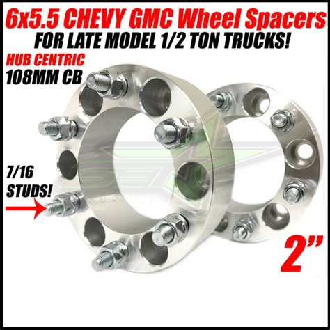 6X5.5 Chevy Wheel Spacers 2" Inch 7/16 Fits Late Model K5 K10 Blazer 4x4 Trucks | eBay