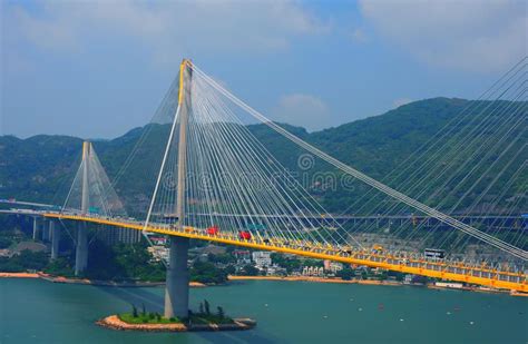 Ting kau bridge, hong kong. View of ting kau bridge from the lantau link visitor , #AD, #kong, # ...