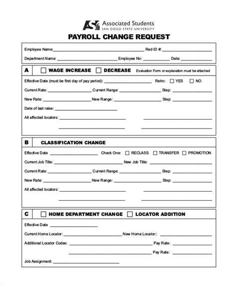 FREE 12+ Sample Payroll Change Forms in PDF | Excel | Word