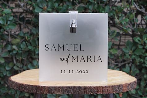 Personalized Name Card Box Wedding Acrylic Card Box With Lock - Etsy