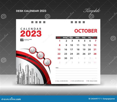 OCTOBER 2023 Template. Desk Calendar 2023 Template, Planner, Calendar ...