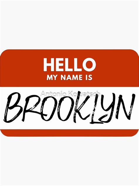 "Brooklyn Name - Red Nametag, Brooklyn Name Label" Sticker for Sale by ...