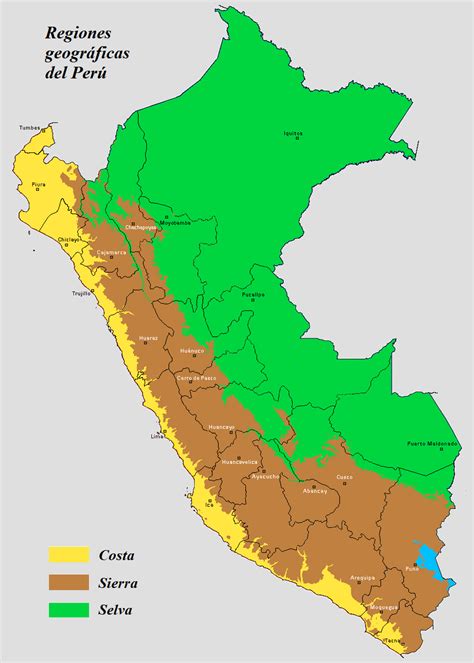 Regiones geográficas tradicionales del Perú - Wikipedia, la ...