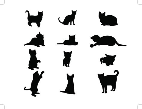 11 Cat Vector Silhouettes | FreeVectors