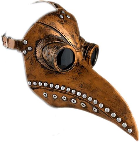 Plague Doctor Mask for Men Steampunk Mask One Size (Black + Copper ...