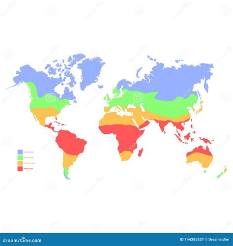 World Map with Climate Zone Stock Vector - Illustration of design ...