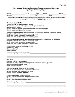 Adaptive Behavior Assessment - Fill Online, Printable, Fillable, Blank | pdfFiller