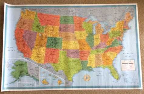 Rand McNally UNITED STATES Laminated Wall Map M Series 50"x32" Rolled ...