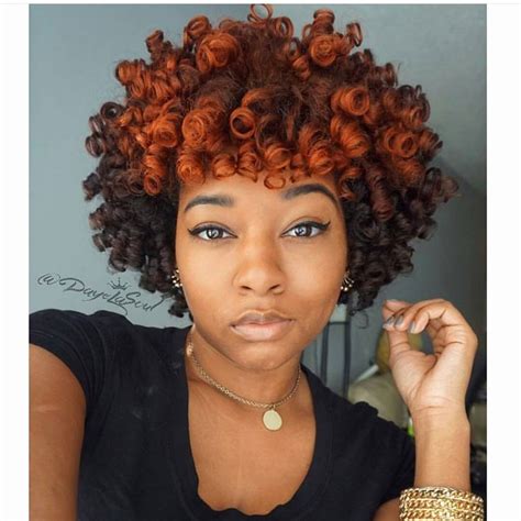 Best Of Photos Burnt orange Hair Color ... | Dyed natural hair, Curly ...