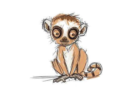 Hand-drawn sketch cartoon lemur wildlife | Free Photo Illustration ...