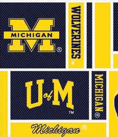 University of Michigan™ Wolverines™ College Cotton Fabric Print (smchg097s)