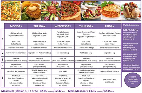 Ashcroft Technology Academy - Weekly Menu