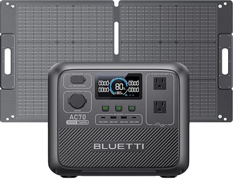 Amazon.com : BLUETTI AC70 Portable Power Station with 100W Solar Panel ...