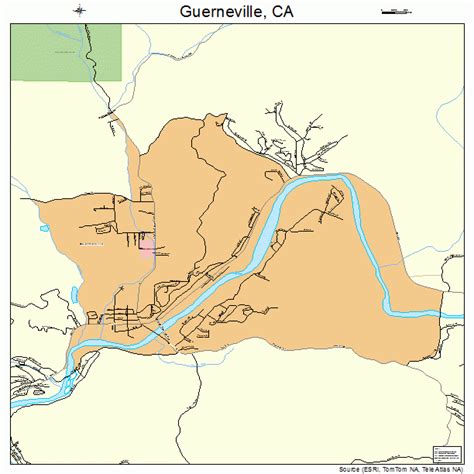 Guerneville California Street Map 0631470