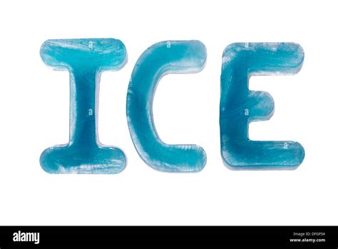 ice, the word ice made out of blue ice letters Stock Photo - Alamy