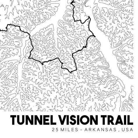 Tunnel Vision Trail Topographic Map Printable Mountain Biking | Etsy