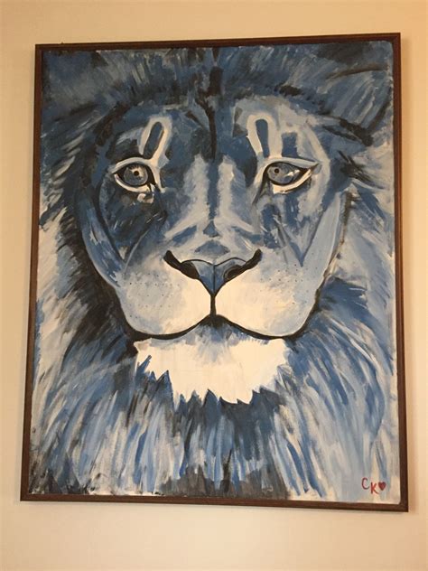 Large Abstract Blue Lion Painting | Lion painting, Painting, Blue lion