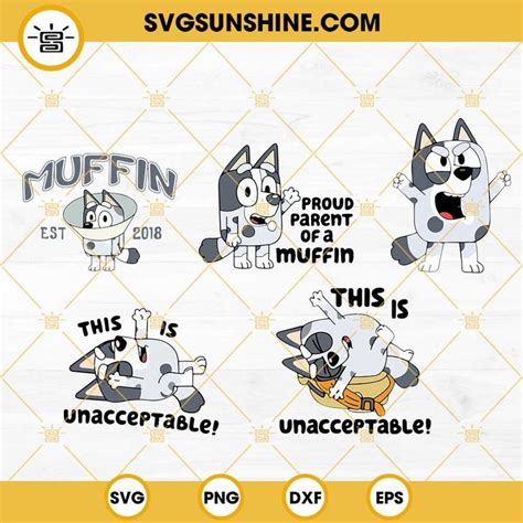 3.49Bluey Muffin SVG Bundle, Cousin Muffin SVG, This Is Unacceptable SVG, Muffin Heeler SVG PNG ...