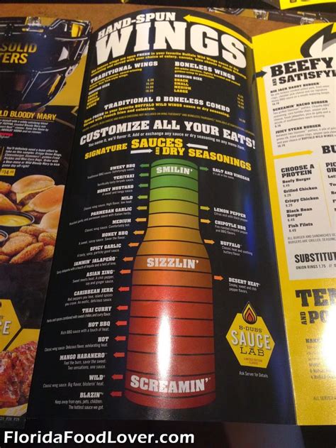 Menu Buffalo Wild Wings Flavors