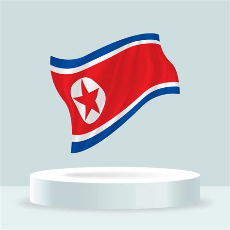 bandera de corea del norte. Representación 3d de la bandera que se ...