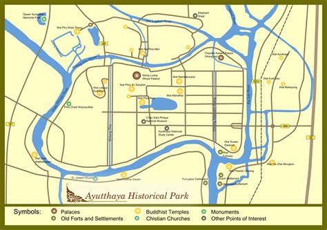 Map of Ayutthaya Historical Park, Ayutthaya, Thailand. (Illustration) - World History Encyclopedia