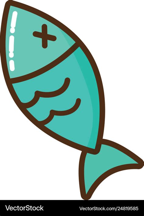 Dead fish isolated icon Royalty Free Vector Image