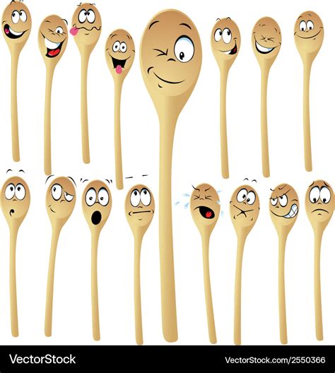 Wooden spoon cartoon Royalty Free Vector Image