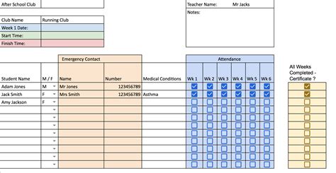 Google Spreadsheet Attendance Template | Master Template