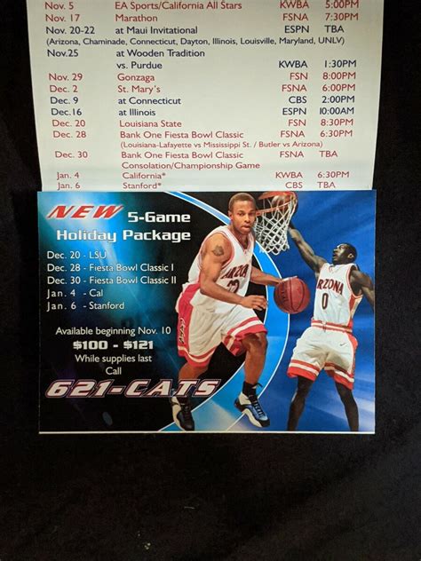 200001 Arizona Wildcats Basketball Schedule Richard Jefferson Gilbert ...